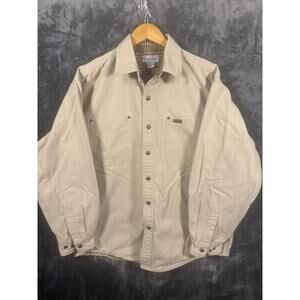 VTG Y2K (05) Carhartt Flannel Lined Full Snap Shirt Jacket/Shacket Men’s Large